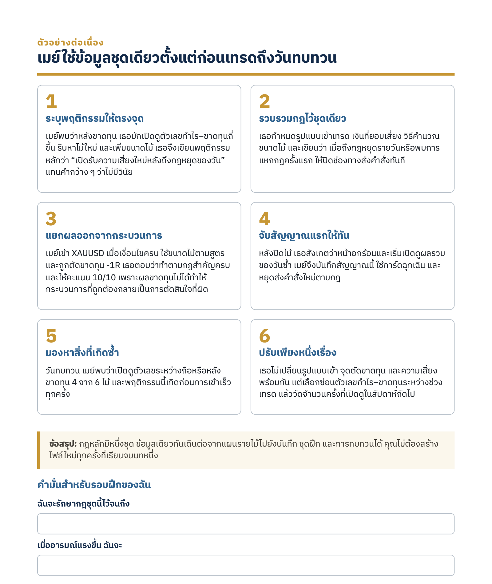 ตัวอย่างต่อเนื่องของเมย์ใน Workbook